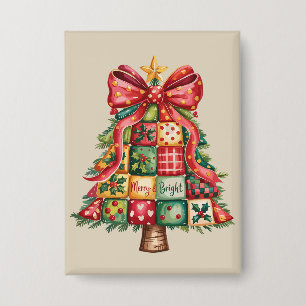 Badge Sapin de Noël patchwork Coquette Noël Tree 
