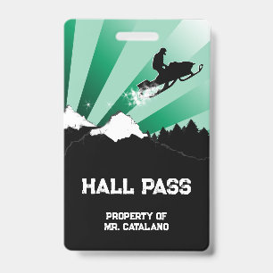 Badge saut de motoneige Professeur Laisser-passer