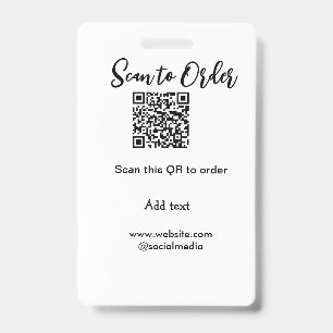 Badge Scanner pour commander scanner le code QR ajouter