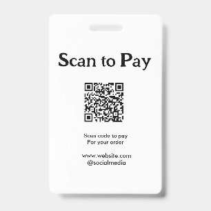 Badge Scanner pour payer la commande QR code ajouter un