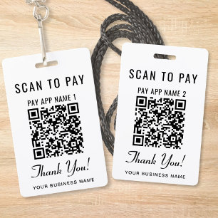 Badge Scanner pour payer le code QR double paiement wear
