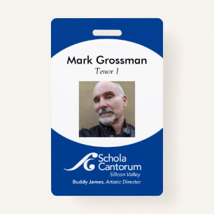 Badge Schola Cantorum Silicon Valley Membre tag + lanyar