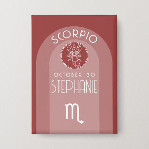 Badge Scorpio Anniversaire Personnalisé - Zodiac - Desig