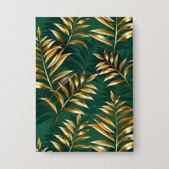 Badge Seamless pattern with golden ferns (Recto)