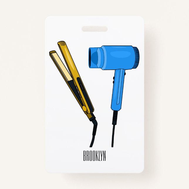 Badge Sèche-cheveux & lisseuse-cheveux illustration (Devant)
