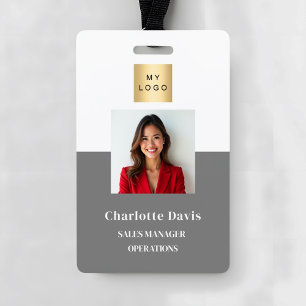 Badge Sécurité de l'entreprise avec photo d'identité de