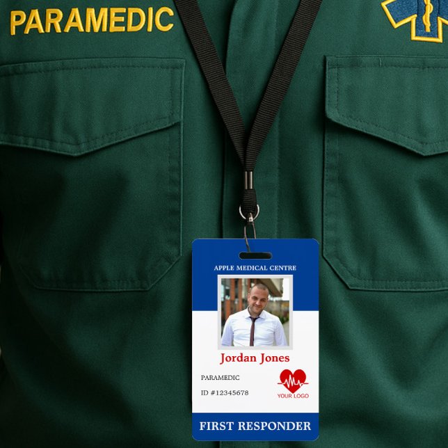 Badge Sécurité de l'ID photo du premier répondeur person (Créateur téléchargé)