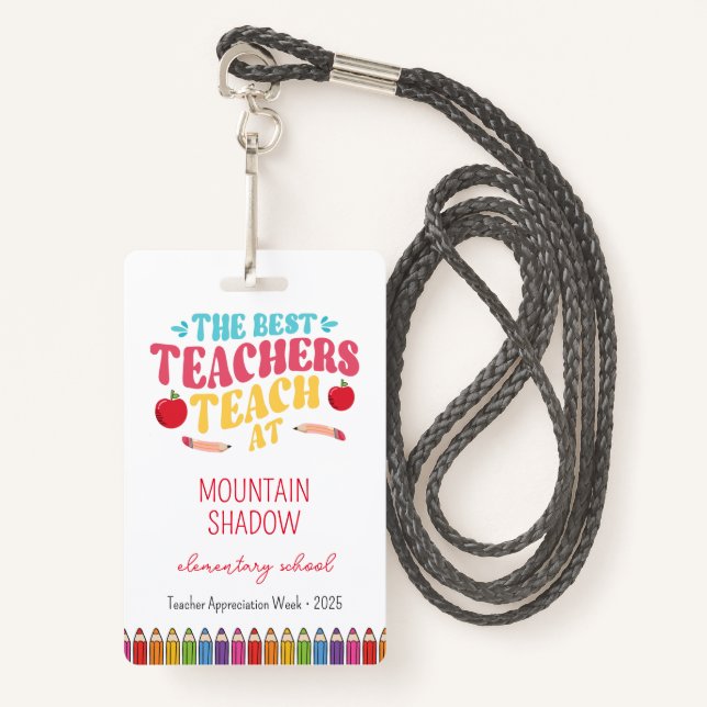 Badge Semaine d'appréciation de l'enseignant (Devant avec lanière)