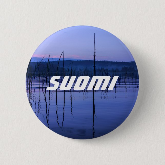Badge Serene and misty lake Suomi (Devant)