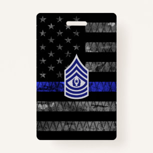 Badge Sergent Thin Blue Line Distressed