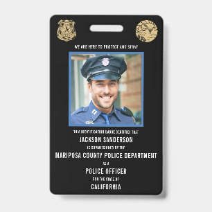 Badge Service de police Identifiant d'agent de la force