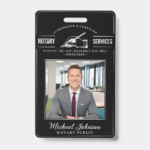 Badge Services de notaire Vintage Professionnel Noir Per