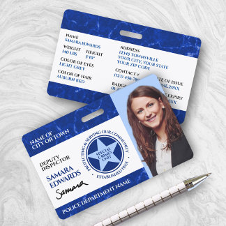 Badge Signature de photo d'agent de police de Blue Marbl