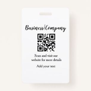 Badge Simple business company website barcode QR add nam
