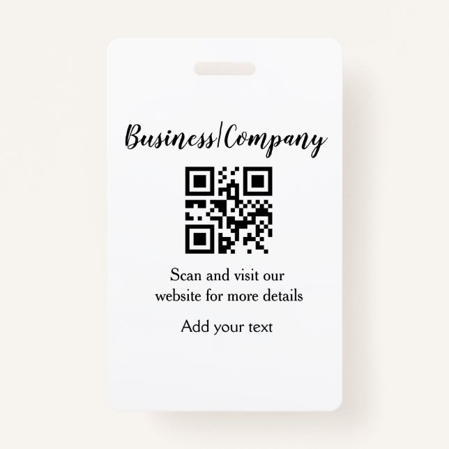 Badge Simple business company website barcode QR add nam (Devant)