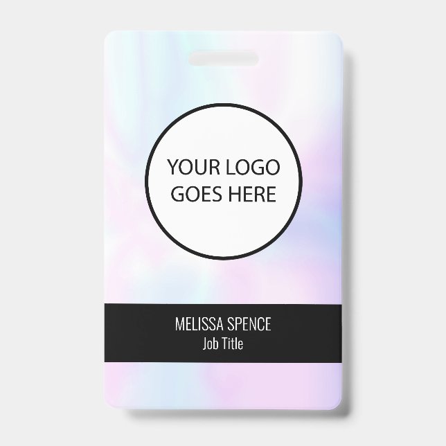 Badge Simple ID Logo Sécurité Iridescent (Avant)