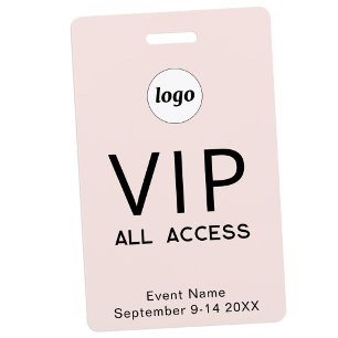 Badge Simple Logo Minimaliste Billet Tout Accès Événemen