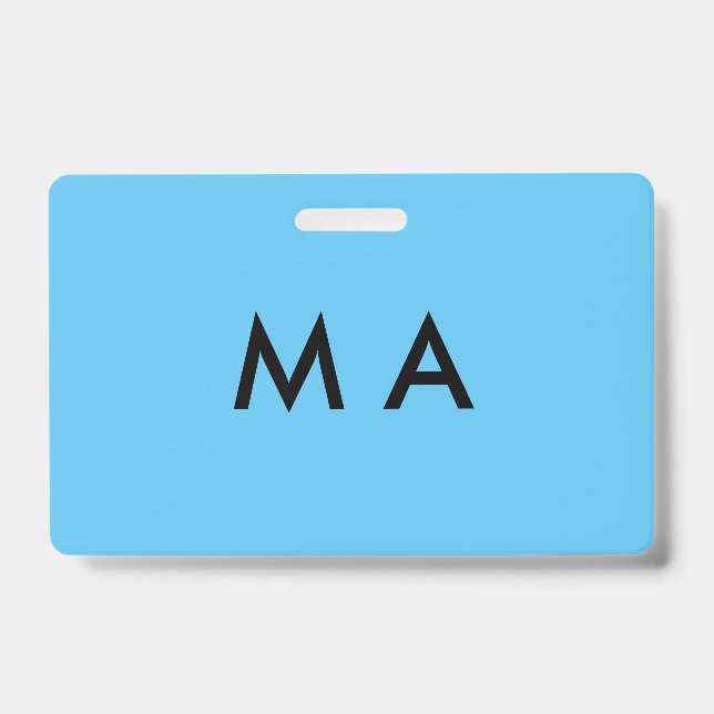 Badge Simple monogramme ajouter votre nom lettre man min (Face)