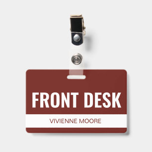Badge Simple Rouge Carte d'identité de l'employé de la r