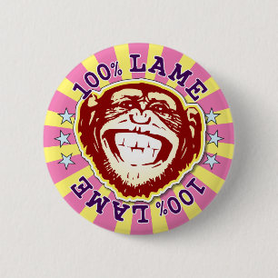 Badge singe funky drôle à 100%