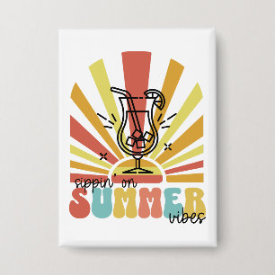 Badge Sirop sur les vibrations de l'été, Soleil Rétro, V