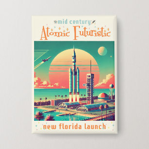 Badge Site de lancement futuriste atomique de la Nouvell