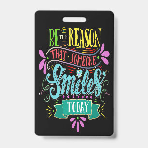 Badge Smile avec cordon - Voir verso