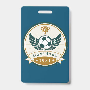 Badge - Soccer Football - Personalized - Add Name