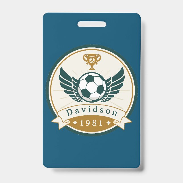Badge - Soccer Football - Personalized - Add Name (Front)