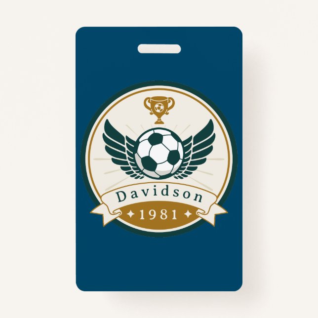 Badge - Soccer Football - Personalized - Add Name (Front)