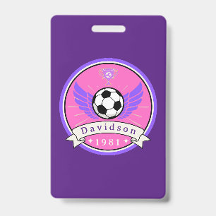 Badge - Soccer Football - Personalized - Add Name