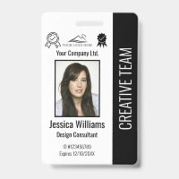 Société de cartes d'identité d'employé photo perso