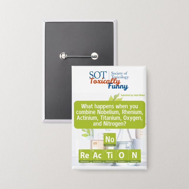 Badge SOT - Toxiquement drôle - Pas de bouton ReAcTiON (Recto/Verso)
