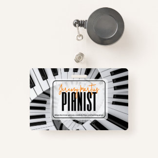 Badge Spirales de piano moderne Black&White Orange Piani