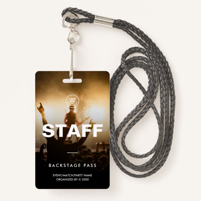 Badge Staff Crew Access Event Concert Music Festival (Devant avec lanière)