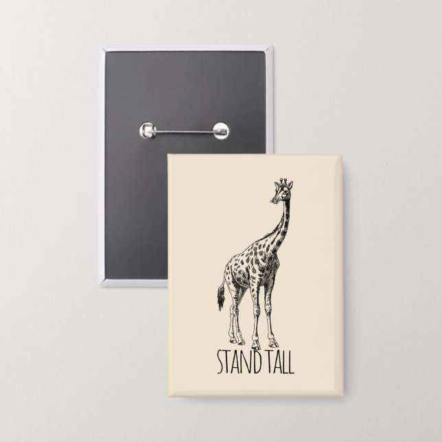 Badge Stand Tall Graceful Giraffe (Recto/Verso)