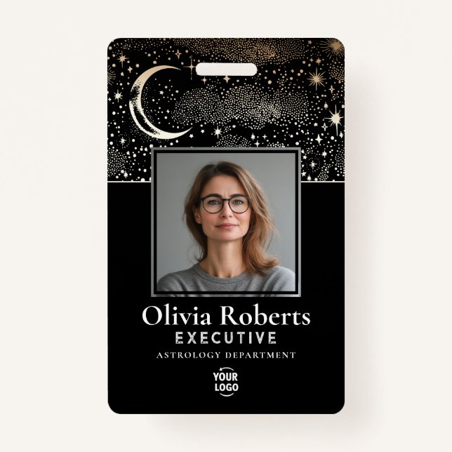 Badge Stars Moon Celestin Night ID Société Sécurité (Devant)