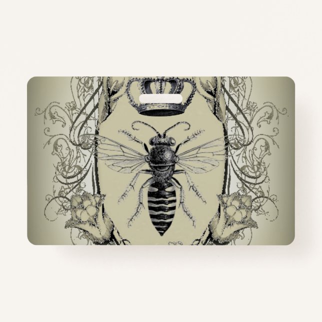 Badge steampunk beekeeper patron dame bee reine couronne (Devant)
