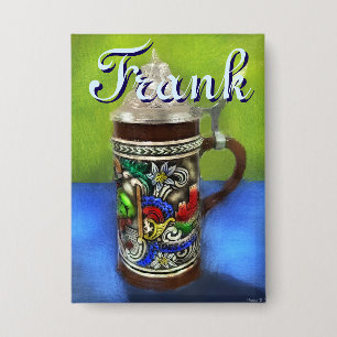 Badge Stein de bière allemand personnalisé avec couvercl