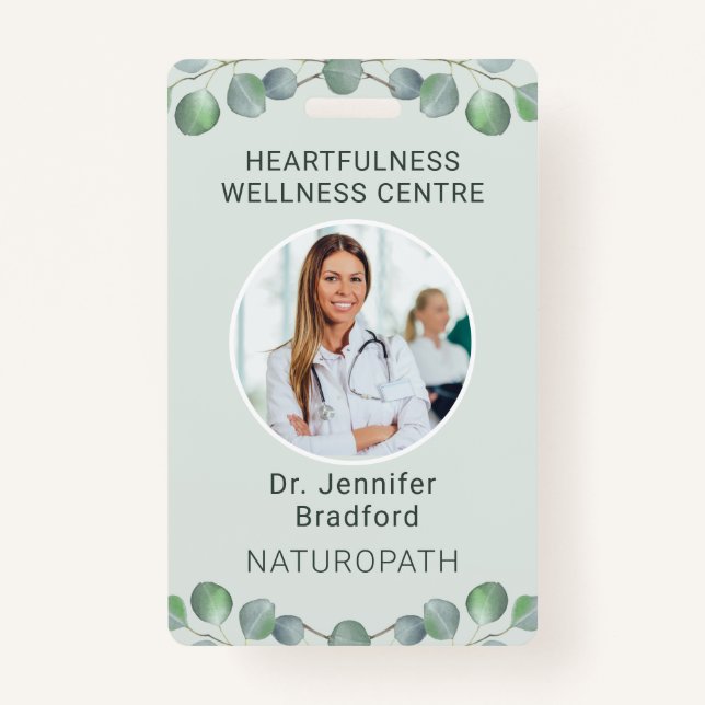 Badge Style Eucalyptus personnalisé (Devant)