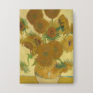 Badge Sunflowers, Still Life Oil Painting, Van Gogh