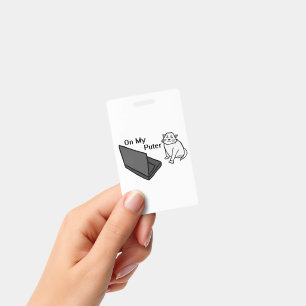Badge Sur Mon Ordinateur Drôle De Mème De Chat Blanc