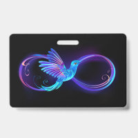 Symbole d'infini néon avec colibri brillant