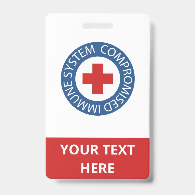 Badge Système immunitaire compromis Croix Rouge Bleu (Avant)