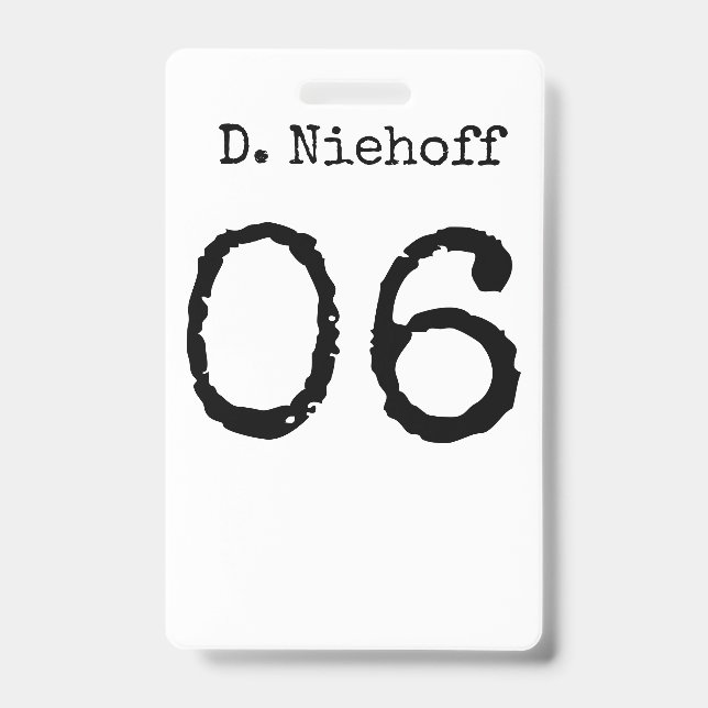 Badge (T6) Carte d'identité de Dante Niehoff Vlogs (Avant)