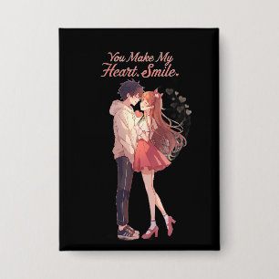 Badge T-shirt Anime Couple "Vous Faites Sourire Mon Cœur