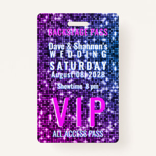 Badge Table de Mariage VIP Backstage Pass