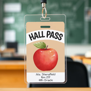 Badge Teacher Apple Classe étudiante Salle de bain Pass