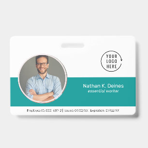 Badge Teal ID Société de sécurité pour carte d'identit