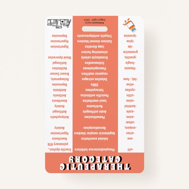 Badge Technicien en pharmacie - Catégorie thérapeutique  (Devant)